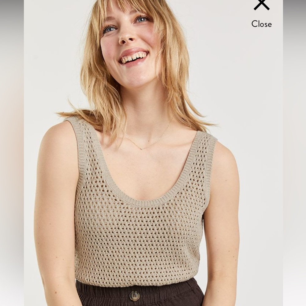 Women’s open stitch cotton tank top